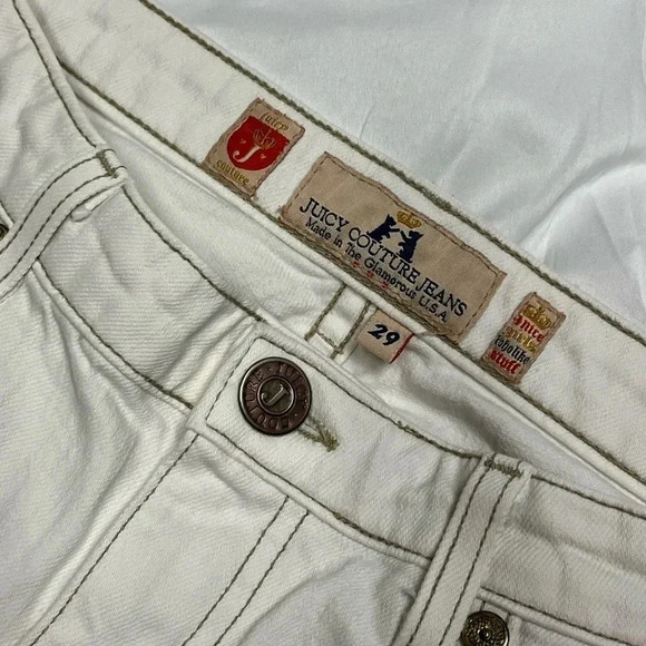 Vintage Juicy Couture White Bermuda Jeans - Picture 2 of 5